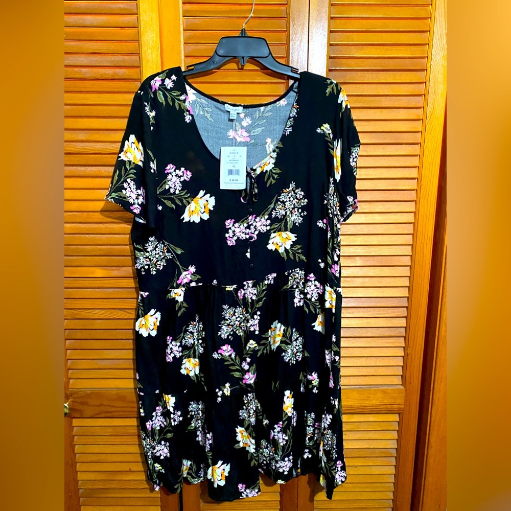 Flowered baby doll dress